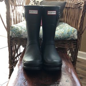 Hunter Matte Black Short Boots-Women’s Size 8